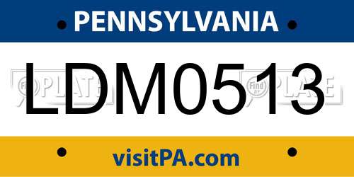 LDM0513 Pennsylvania License Plate