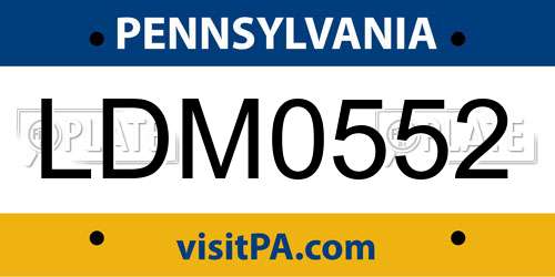 LDM0552 Pennsylvania License Plate
