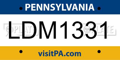 LDM1331 Pennsylvania License Plate