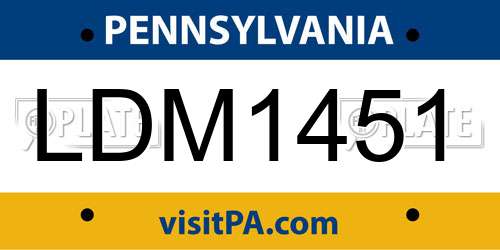 LDM1451 Pennsylvania License Plate