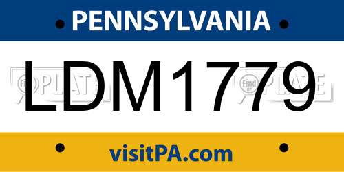LDM1779 Pennsylvania License Plate