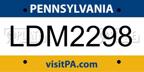 LDM2298 Pennsylvania License Plate