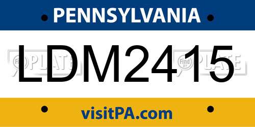LDM2415 Pennsylvania License Plate