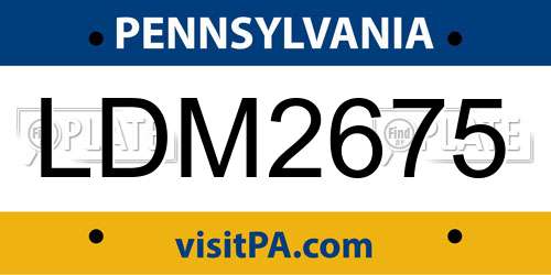LDM2675 Pennsylvania License Plate