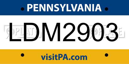 LDM2903 Pennsylvania License Plate