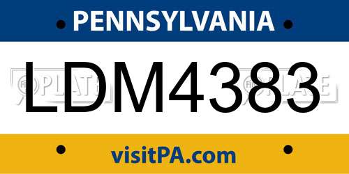 LDM4383 Pennsylvania License Plate