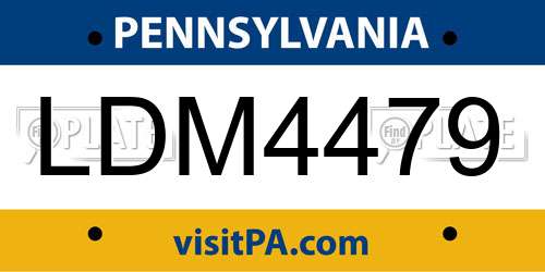 LDM4479 Pennsylvania License Plate