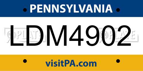 LDM4902 Pennsylvania License Plate