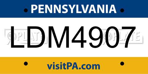 LDM4907 Pennsylvania License Plate