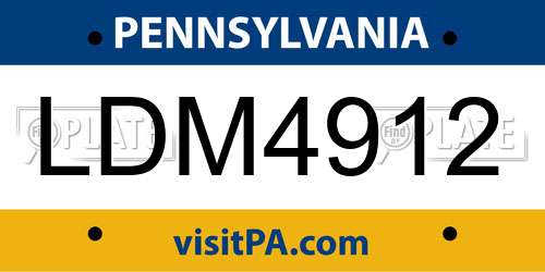 LDM4912 Pennsylvania License Plate