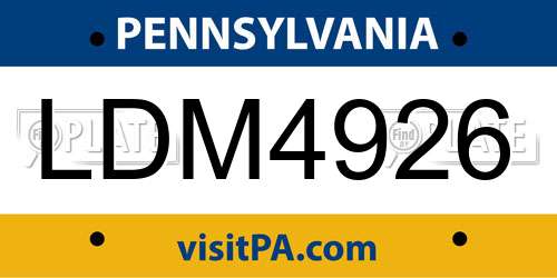 LDM4926 Pennsylvania License Plate