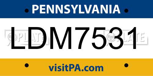 LDM7531 Pennsylvania License Plate