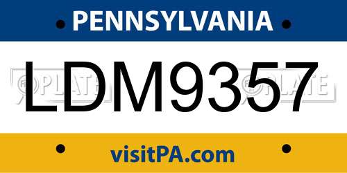 LDM9357 Pennsylvania License Plate