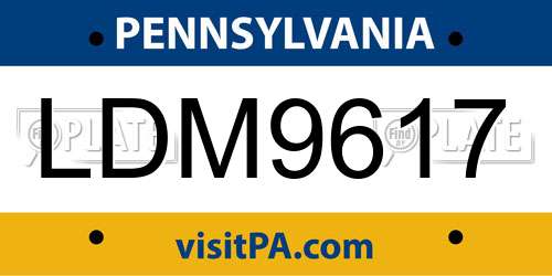 LDM9617 Pennsylvania License Plate