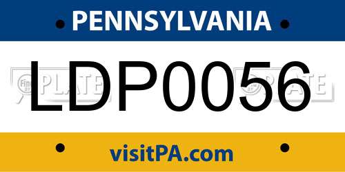 LDP0056 Pennsylvania License Plate