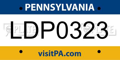 LDP0323 Pennsylvania License Plate