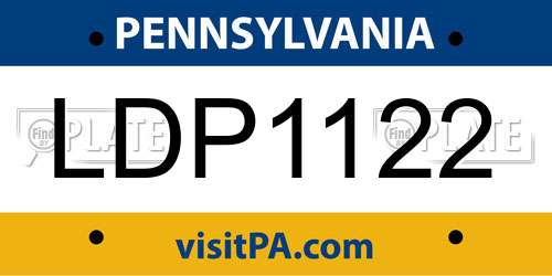 LDP1122 Pennsylvania License Plate