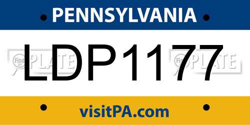 LDP1177 Pennsylvania License Plate