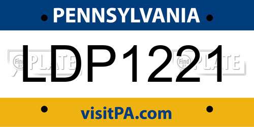 LDP1221 Pennsylvania License Plate