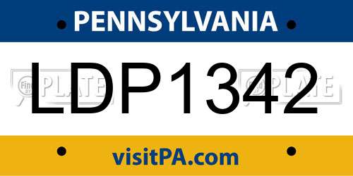 LDP1342 Pennsylvania License Plate