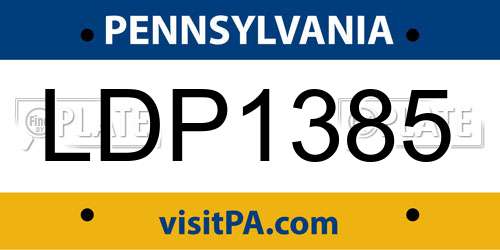 LDP1385 Pennsylvania License Plate