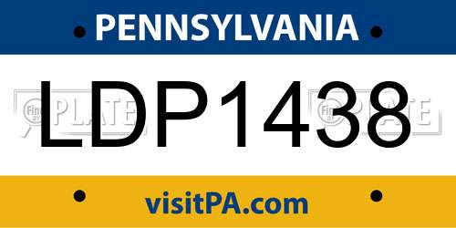 LDP1438 Pennsylvania License Plate