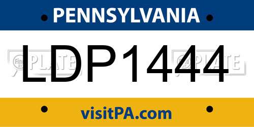 LDP1444 Pennsylvania License Plate