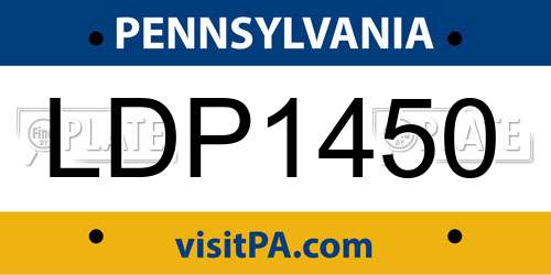 LDP1450 Pennsylvania License Plate
