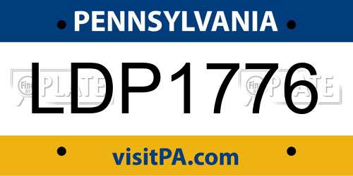 LDP1776 Pennsylvania License Plate