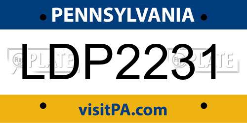 LDP2231 Pennsylvania License Plate