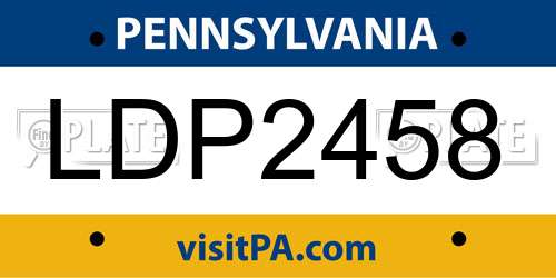 LDP2458 Pennsylvania License Plate