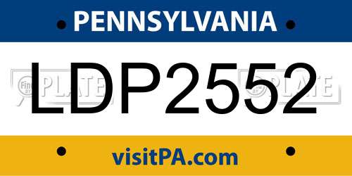 LDP2552 Pennsylvania License Plate