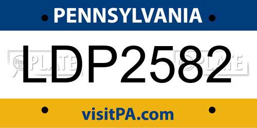 LDP2582 Pennsylvania License Plate
