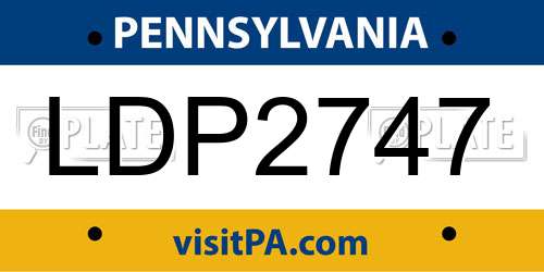 LDP2747 Pennsylvania License Plate