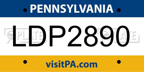 LDP2890 Pennsylvania License Plate