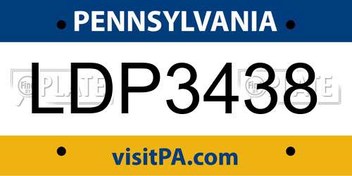 LDP3438 Pennsylvania License Plate