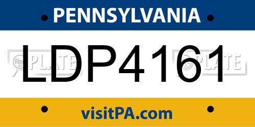 LDP4161 Pennsylvania License Plate