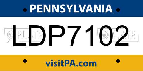 LDP7102 Pennsylvania License Plate