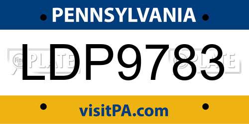 LDP9783 Pennsylvania License Plate