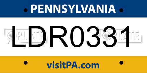 LDR0331 Pennsylvania License Plate