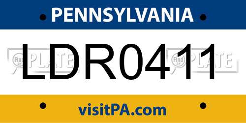 LDR0411 Pennsylvania License Plate
