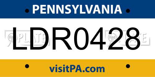 LDR0428 Pennsylvania License Plate