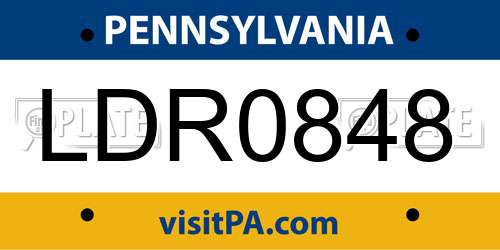 LDR0848 Pennsylvania License Plate