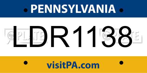 LDR1138 Pennsylvania License Plate