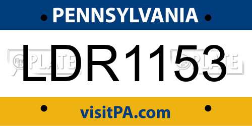 LDR1153 Pennsylvania License Plate