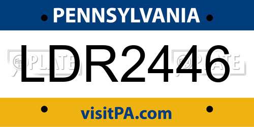 LDR2446 Pennsylvania License Plate