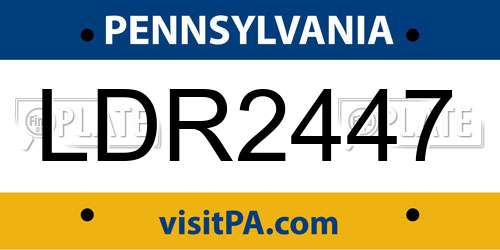 LDR2447 Pennsylvania License Plate