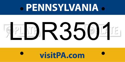 LDR3501 Pennsylvania License Plate