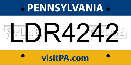LDR4242 Pennsylvania License Plate