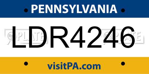LDR4246 Pennsylvania License Plate